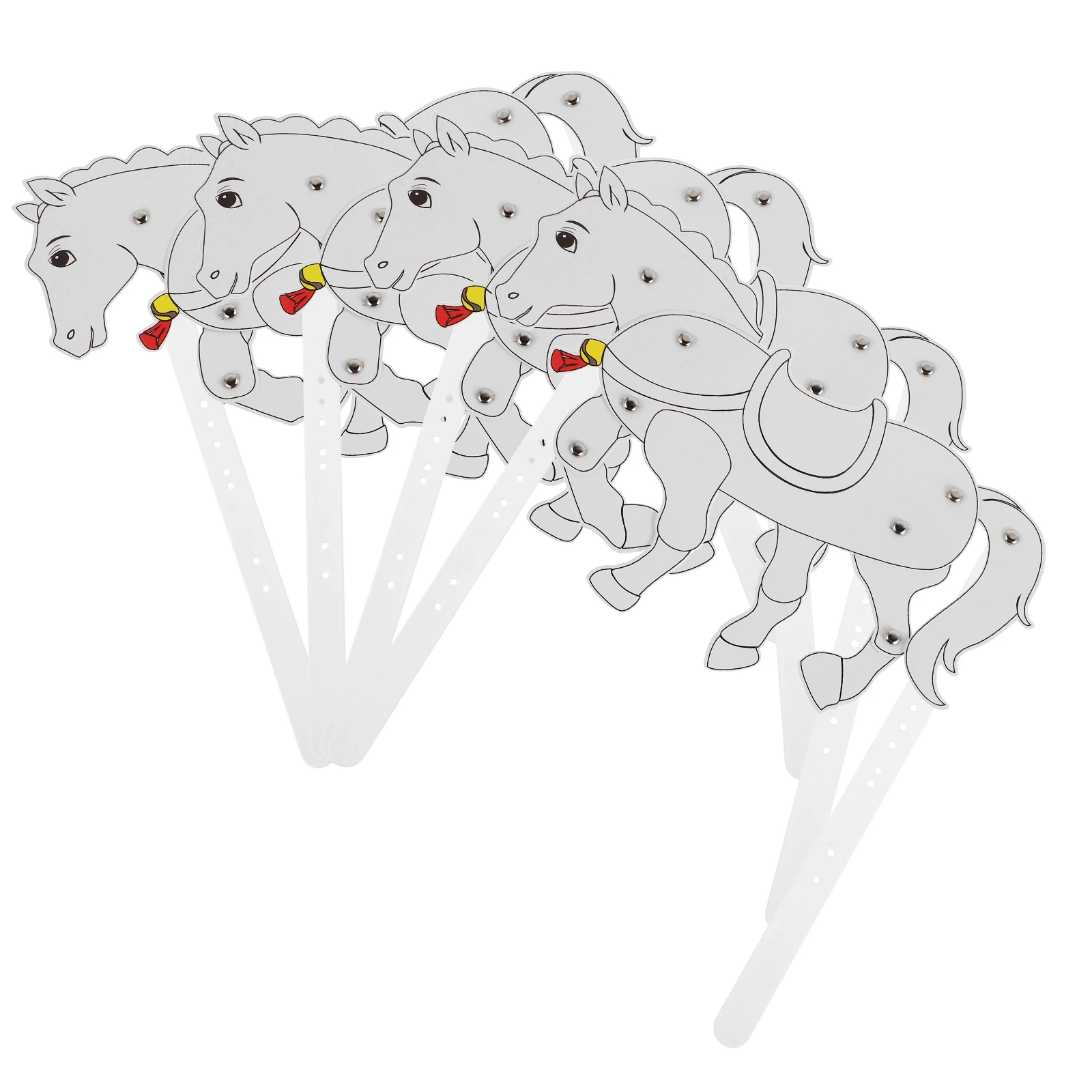 4 Uds. Marionetas de sombra artesanales DIY marionetas caballo juguete accesorio chino accesorio de plástico colorido