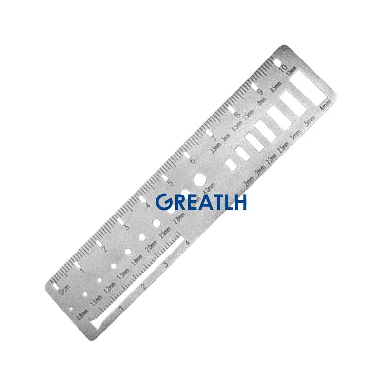 1pc Orthopedic Measuring Ruler for Kirschner Wire Drill Screw Plate Measuring Diameter Orthopedic Instrument Stainless Steel