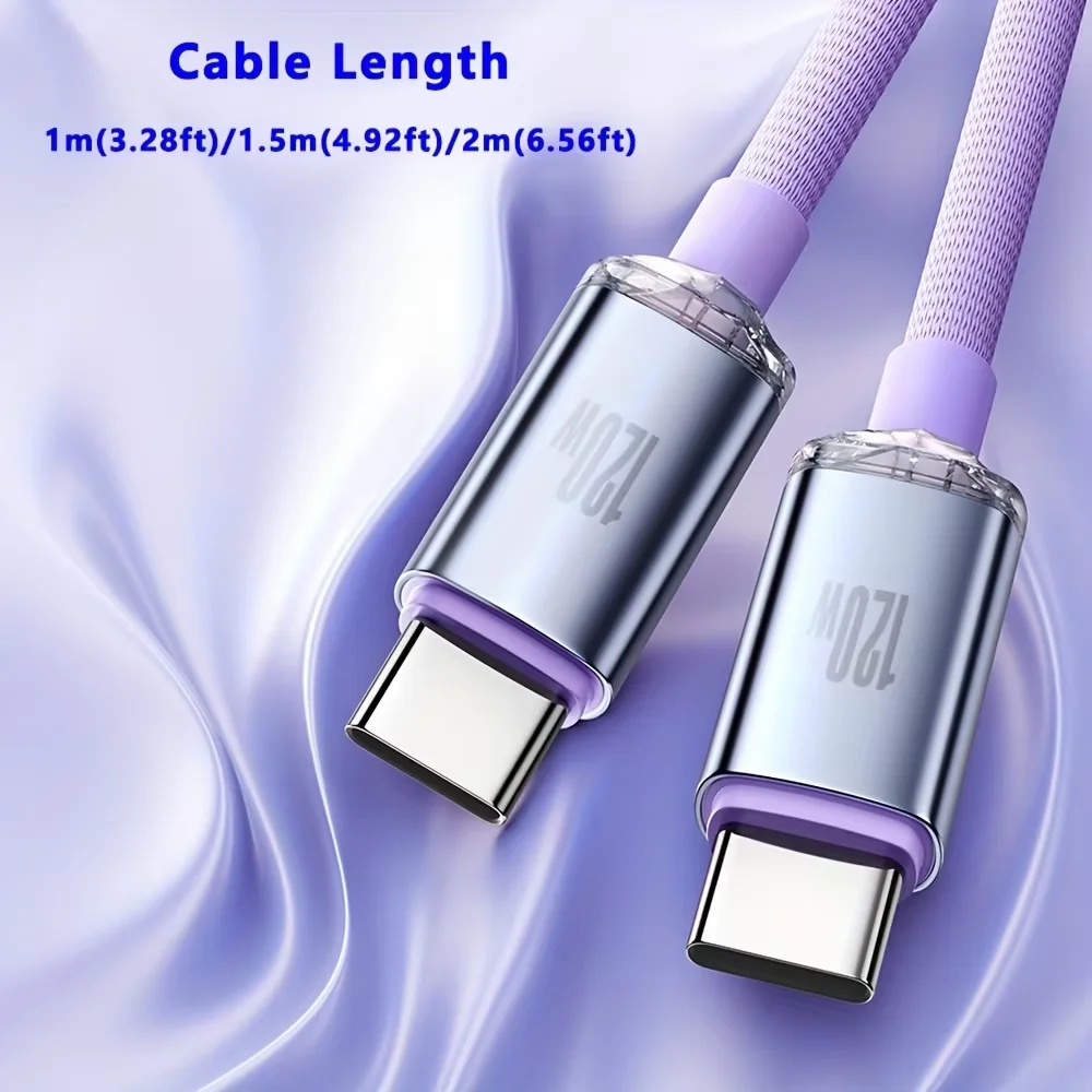 لينوفو 120 واط 6A نوع C كابل آيفون 17 شاومي Oneplus الهاتف المحمول شحن سريع USB C كابل نوع C شاحن بيانات سريع الحبال