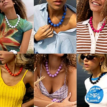 Docona Bohemia Bead Round Colourfulne Neckalce for Women Fashion Banquet Adjustable…