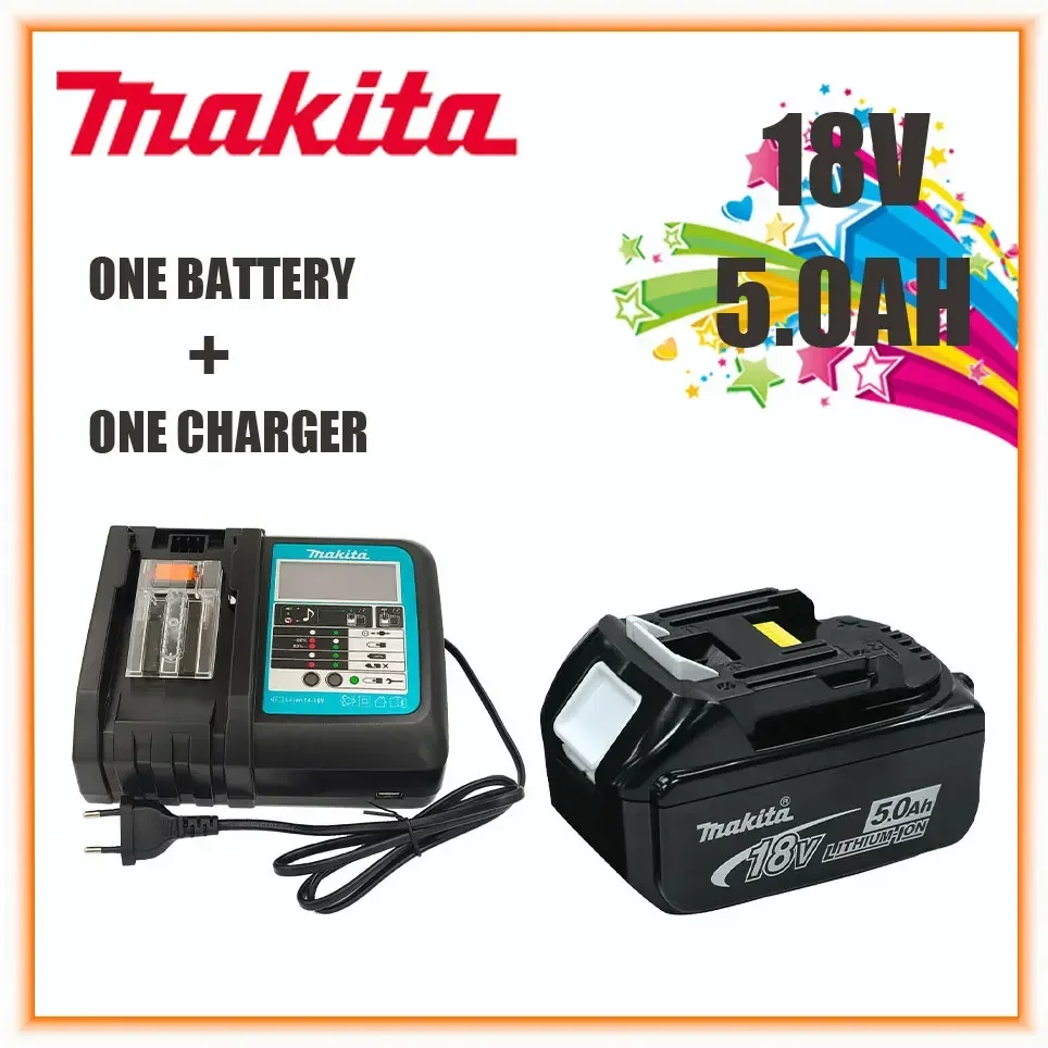 

100% Original Makita 18V 5.0Ah Rechargeable Power Tools Battery with LED Li-ion Replacement LXT BL1860B BL1860 BL1850