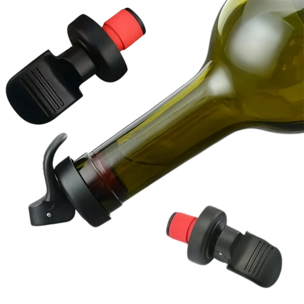 6Pcs Wine Bottle Stoppers Reusable Plastic Wine Stoppers Manually Press Down Champagne Preserve Freshness Bottle Caps with Seal