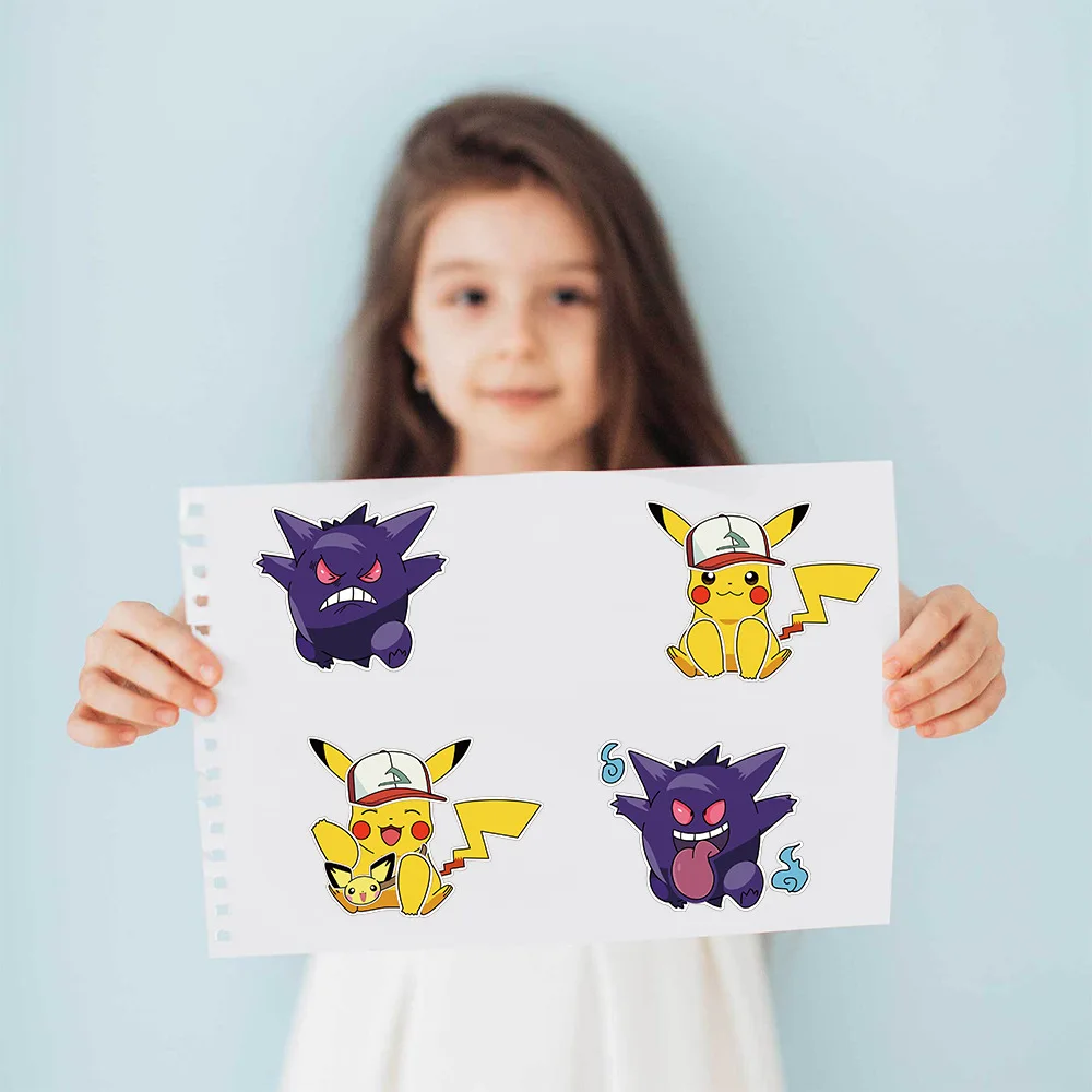 8 arkuszy Anime Pokemon Puzzle dla dzieci naklejki tworzą zabawną Pikachu z kreskówki naklejkę układanki dla dzieci zabawka dla dzieci prezent