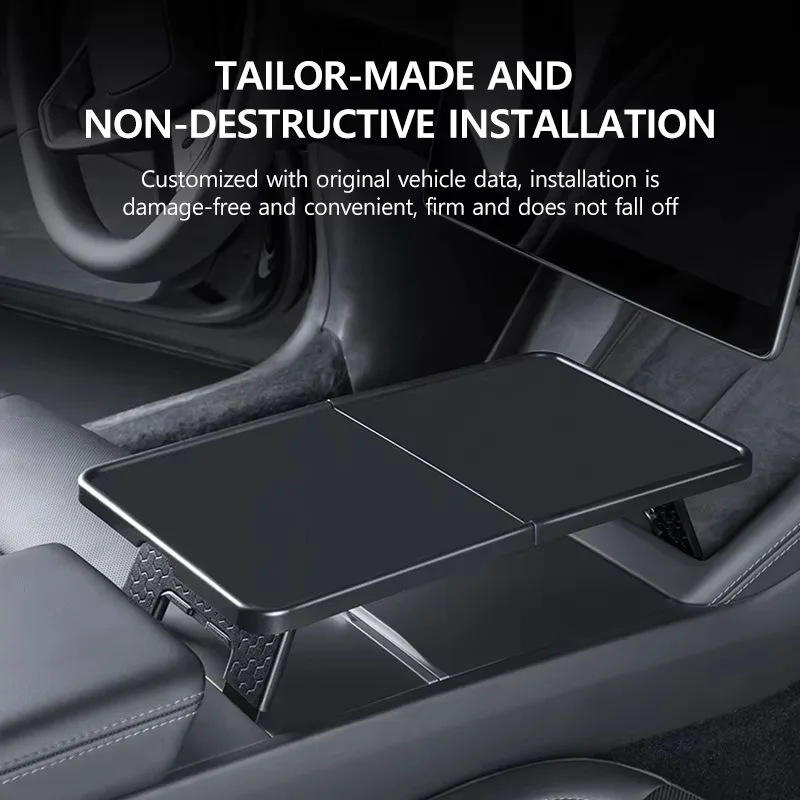 For Tesla Model 3 Y Folding central control small table board Dining Plate Bin PC+Silicone Accessories Interior Decoration Trim