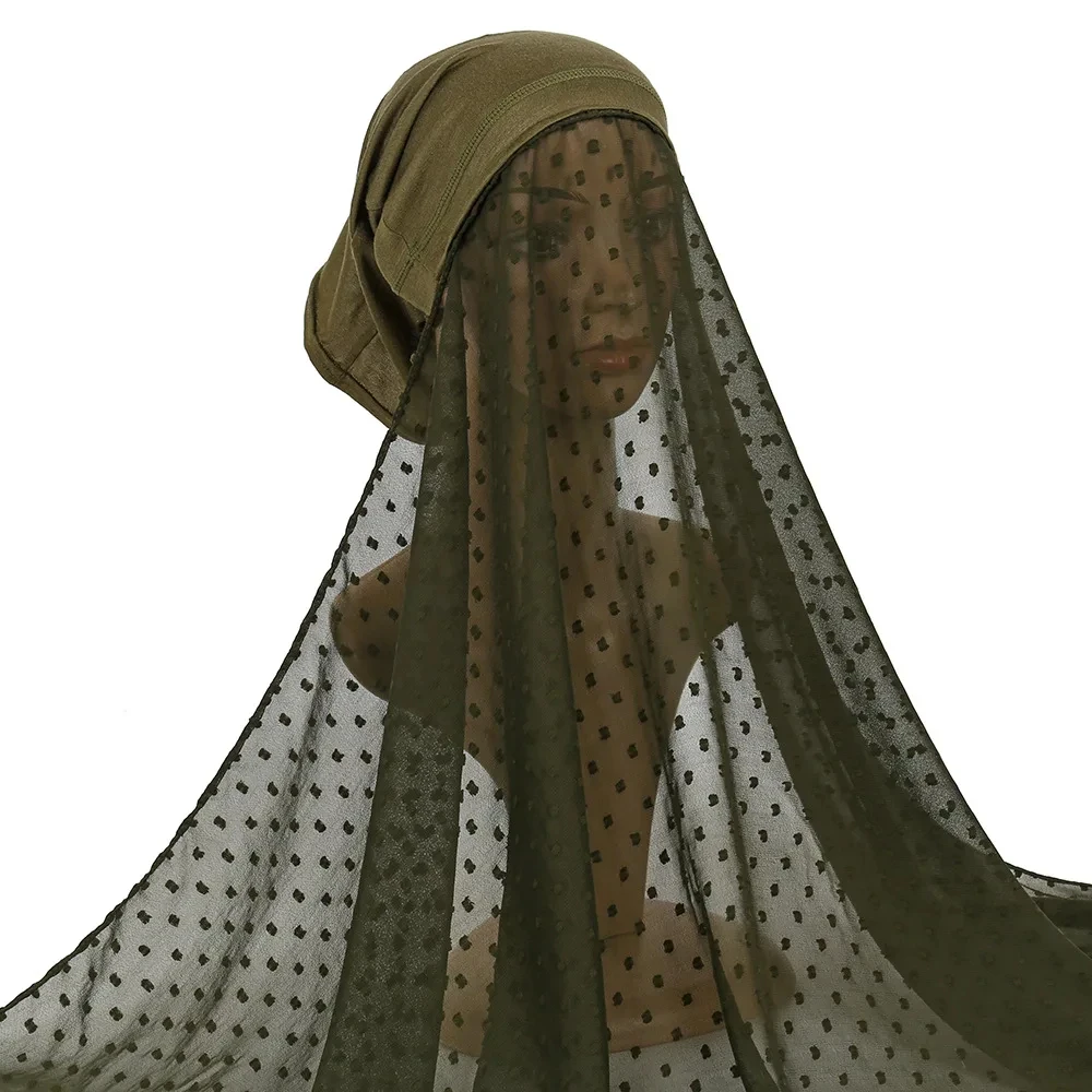 2024 Nieuwe Vrouwen Moslim Chiffon Instant Hijab Sjaals Sjaal Modale Bal Buis Cap Geïntegreerd Handige Sjaal Nieuwe Stijl Chiffon Pak