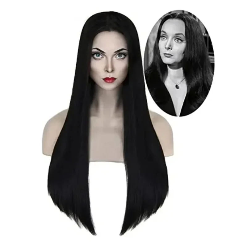 Morticia Addams Abito da donna Vampiro Bat Dress Costume Adams Famiglia Cosplay Halloween Outfit Masquerade Party Cosplay Gotico