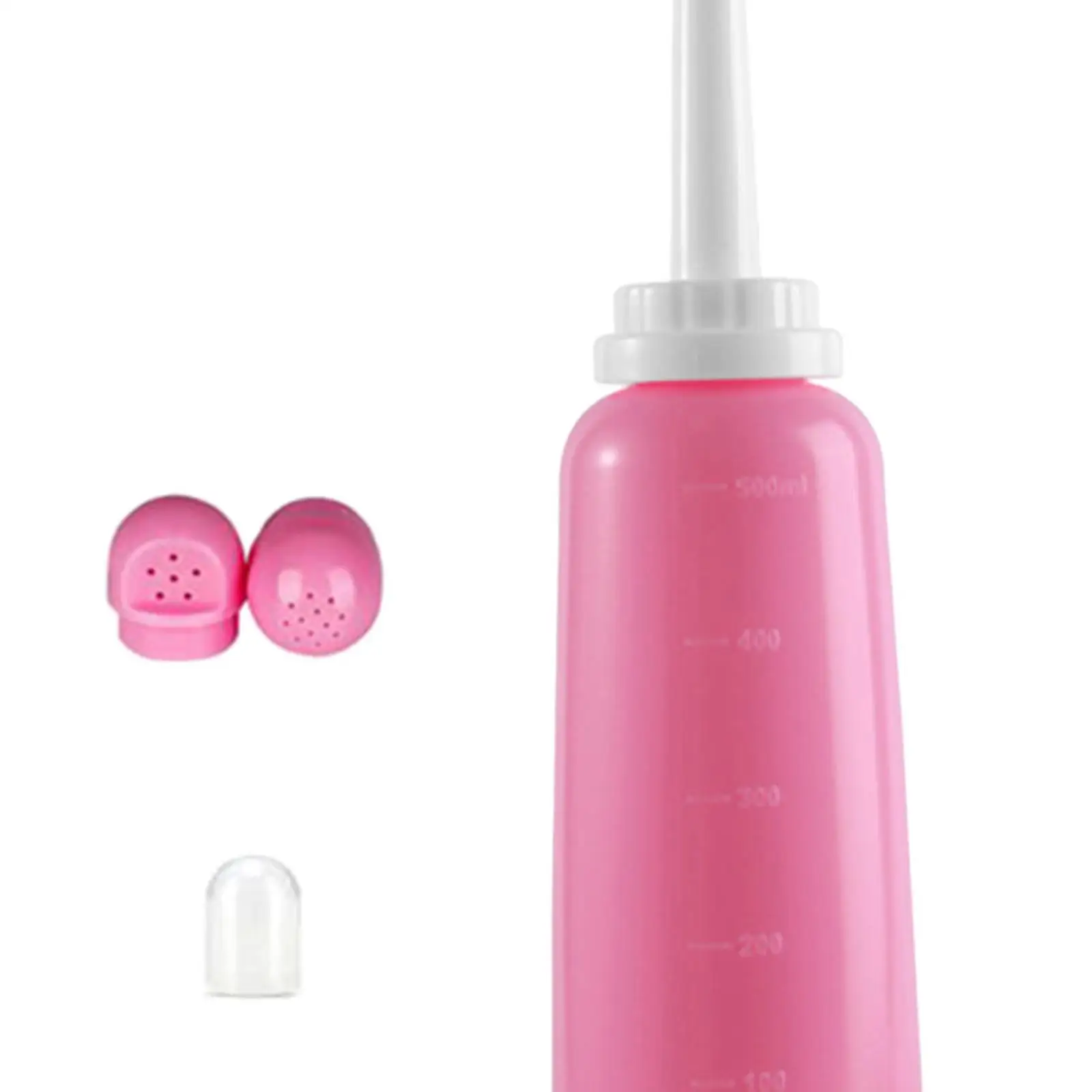 Vaginal Douche Cleaner Perineal Cleansing with Dual Nozzles 500ml Postpartum Care Women Bidet Bottle with Dustproof Cover TPE