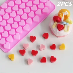 55 Mini Heart Shapes Silicone Soap Crayon Ice Cube Candy Decoration Chocolate Mold, Reusable Cake Mold Baking Kitchen Supplies