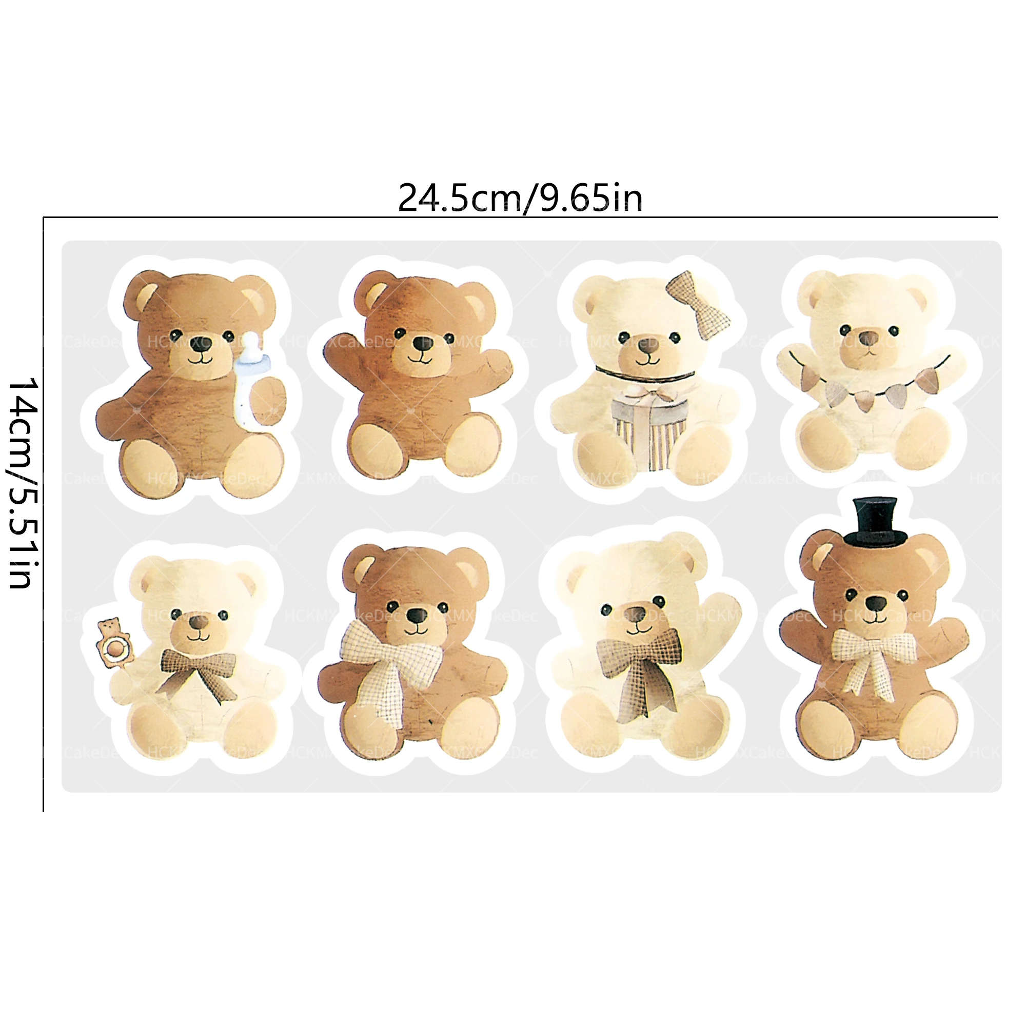 24 Stück Teddybär Cupcake-Topper Niedliche Braune Babybär Kuchendekoration für Babyparty Geburtstagstorten-Deko – Detail 6