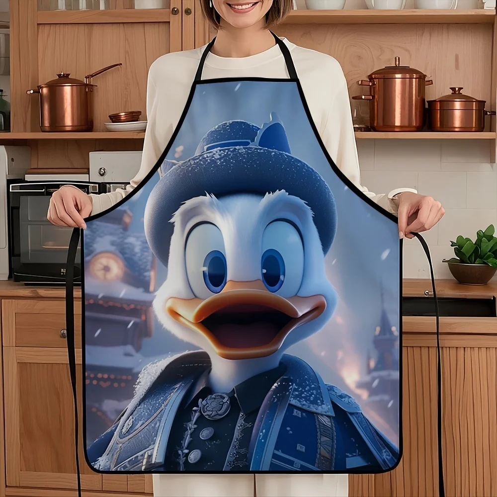 

Цельный фартук с классической анимацией фильма, тематический персонаж Дональда Дака, идеально подходит для поделок, выпечки, живописи, кухни и домашней уборки, фартук для шеф-повара, официанта, кафе, барбекю, кухонные принадлежности
