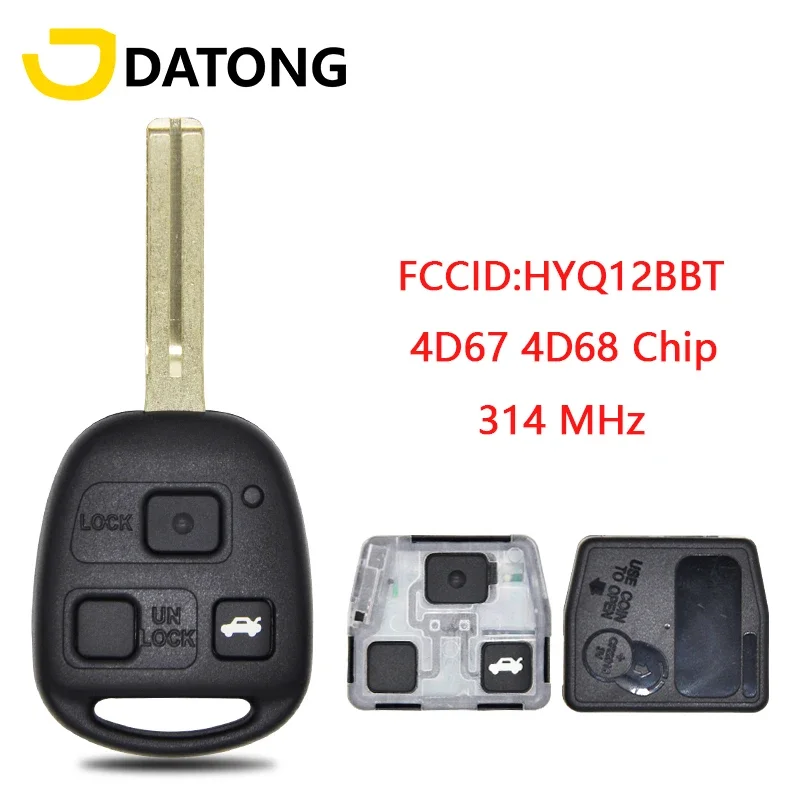 

Datong World Car Remote Key For Toyota Land Cruiser FJ Lexus RX330 RX350 RX400H FCCID HYQ12BBT 4D67 4D68 Chip 314.4MHz