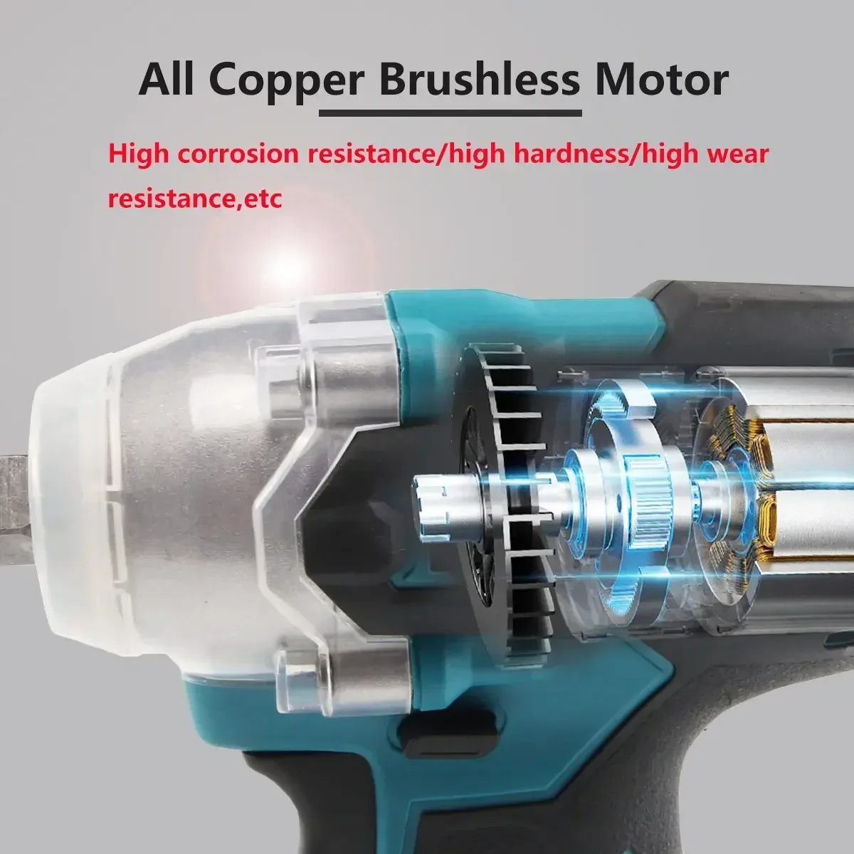 18V 350Nm Brushless Drill Cordless Electric Impact Wrench Rechargeable 1/4 Square Drive Wrench DIY Power Tool For Makita Battery