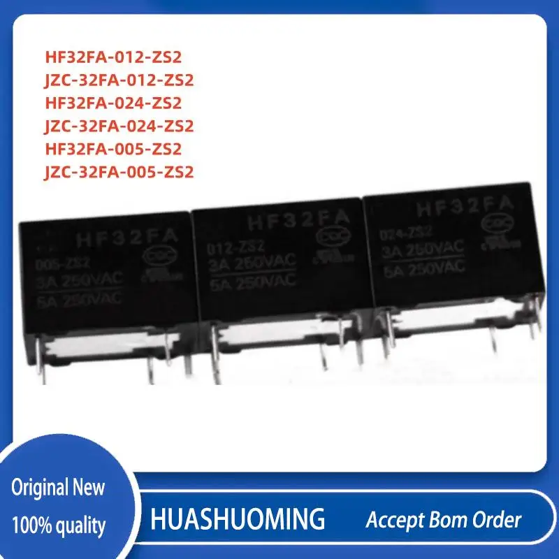 10PCS/Lot  New HF32FA-012-ZS2 JZC-32FA-012-ZS2 HF32FA-024-ZS2 JZC-32FA-024-ZS2 HF32FA-005-ZS2 JZC-32FA-005-ZS2  5PIN 5A