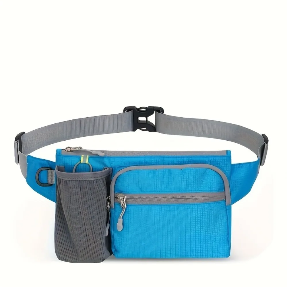 

1Pc Sports Waist Bag Phone & Card Holder Crossbody Fanny Pack with Water Bottle Holder Reflective for Running Fitness Travel