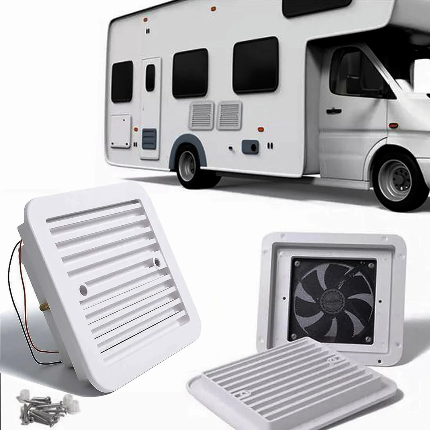 

Low Noise Ventilator Trailer Air Vent For Caravan Cooling White 12V Power Supply Vent Fan Efficient Ventilation