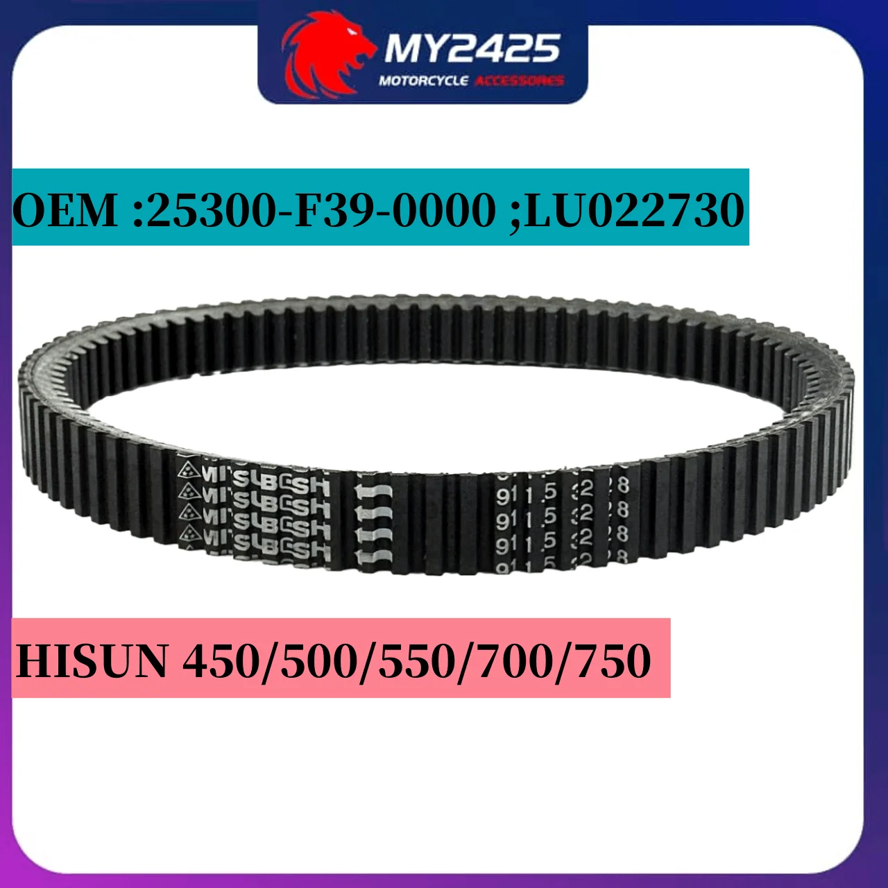 

Original 911.5x32x28 Drive Belt For HISUN 450/500/550/700/750 HS700 ATV Quad UTV 25300-F39-0000 LU022730