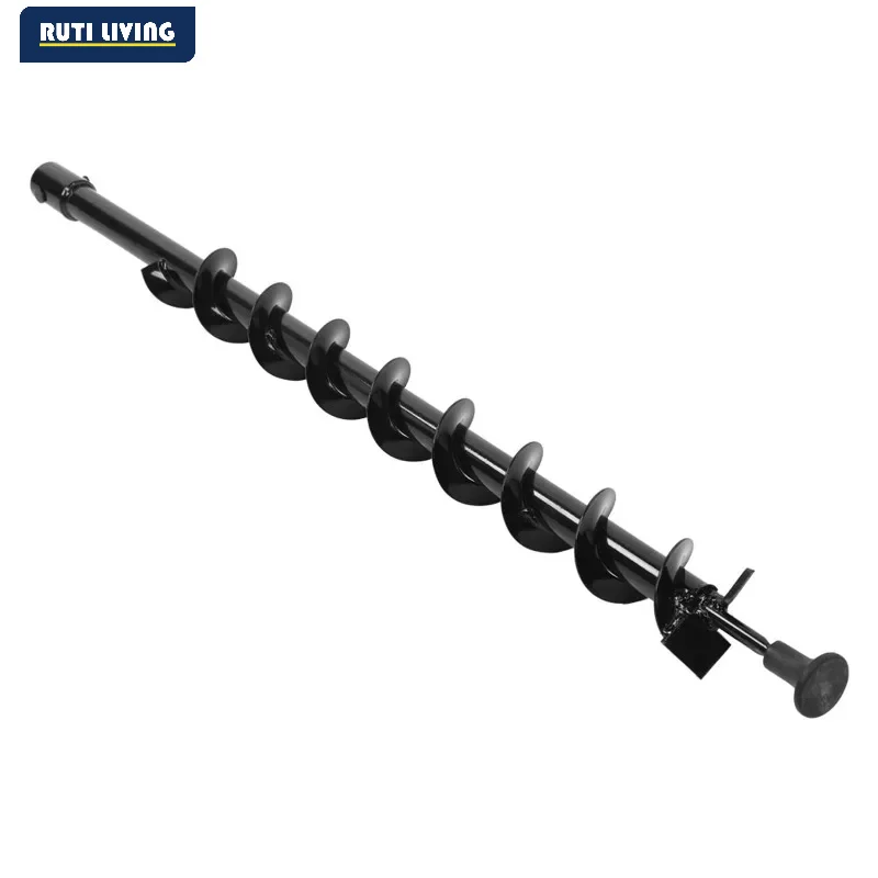 Ground Augr Steel Earth Augr Drill Bit Garden Post 60x800mm Single Blade Hole Digger Auger