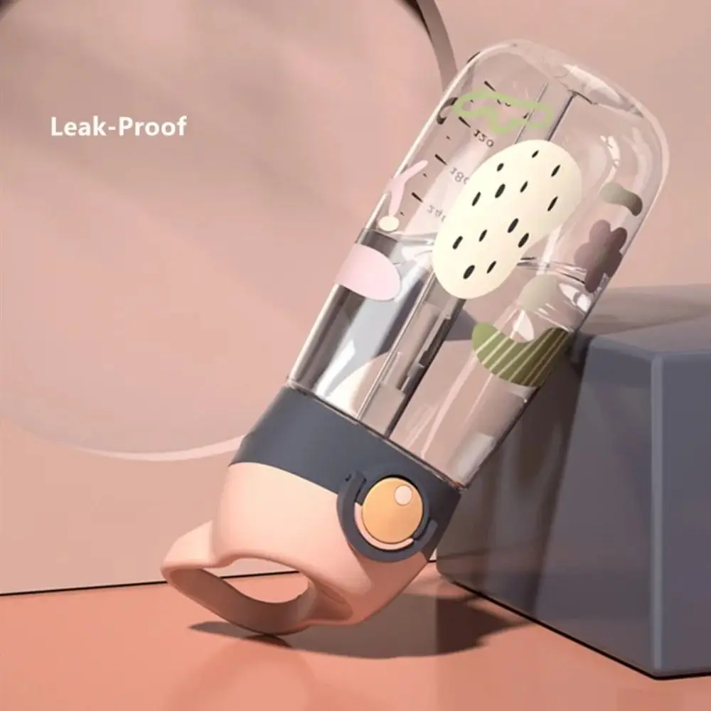 

Portable With Straw 500ML Water Bottles High-capacity Transparent Safe Straw Cup Leak-proof Easy To Clean Drinking Cup Girl