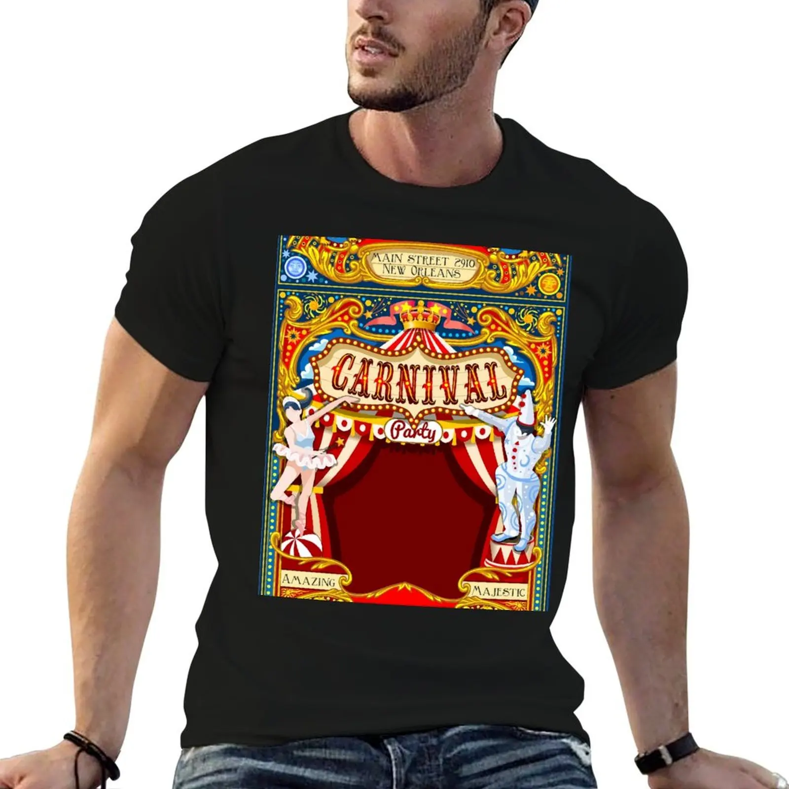 Circus Carnival Invite Poster T-Shirt Urban Casual Loose Fit Tee