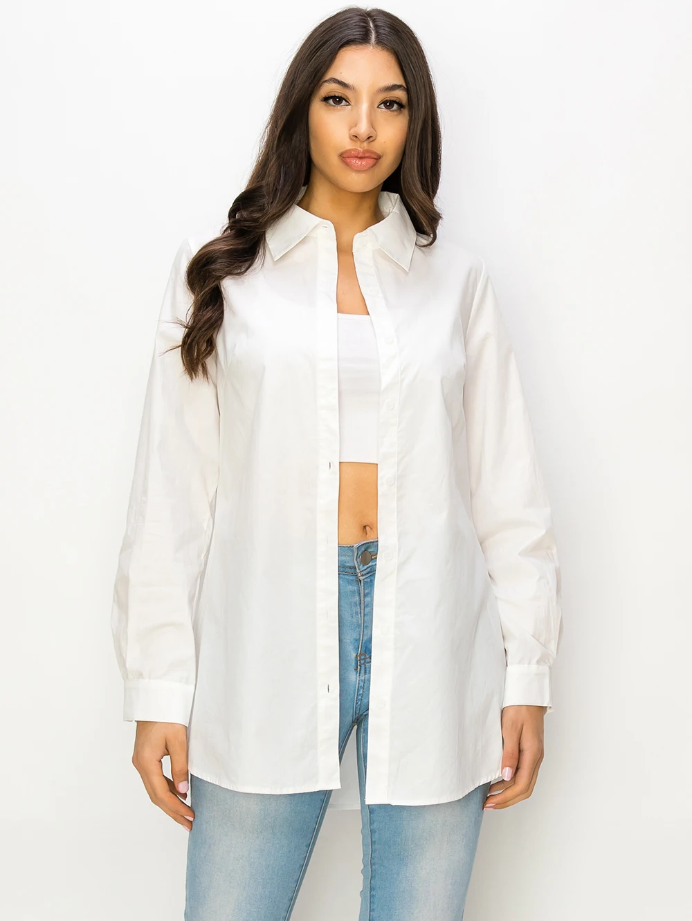 White Long Sleeve Cotton Button Down Shirts For Women Blouses 2024 Camisas De Mujer Ladies Tops Chemise Femme Womens Clothing