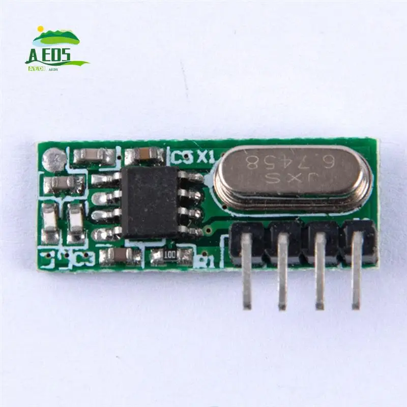 

AED5-15Pcs 433Mhz RF Receiver Superheterodyne UHF ASK 433Mhz Remote Control Module Kit Small Size Low Power With Antenna