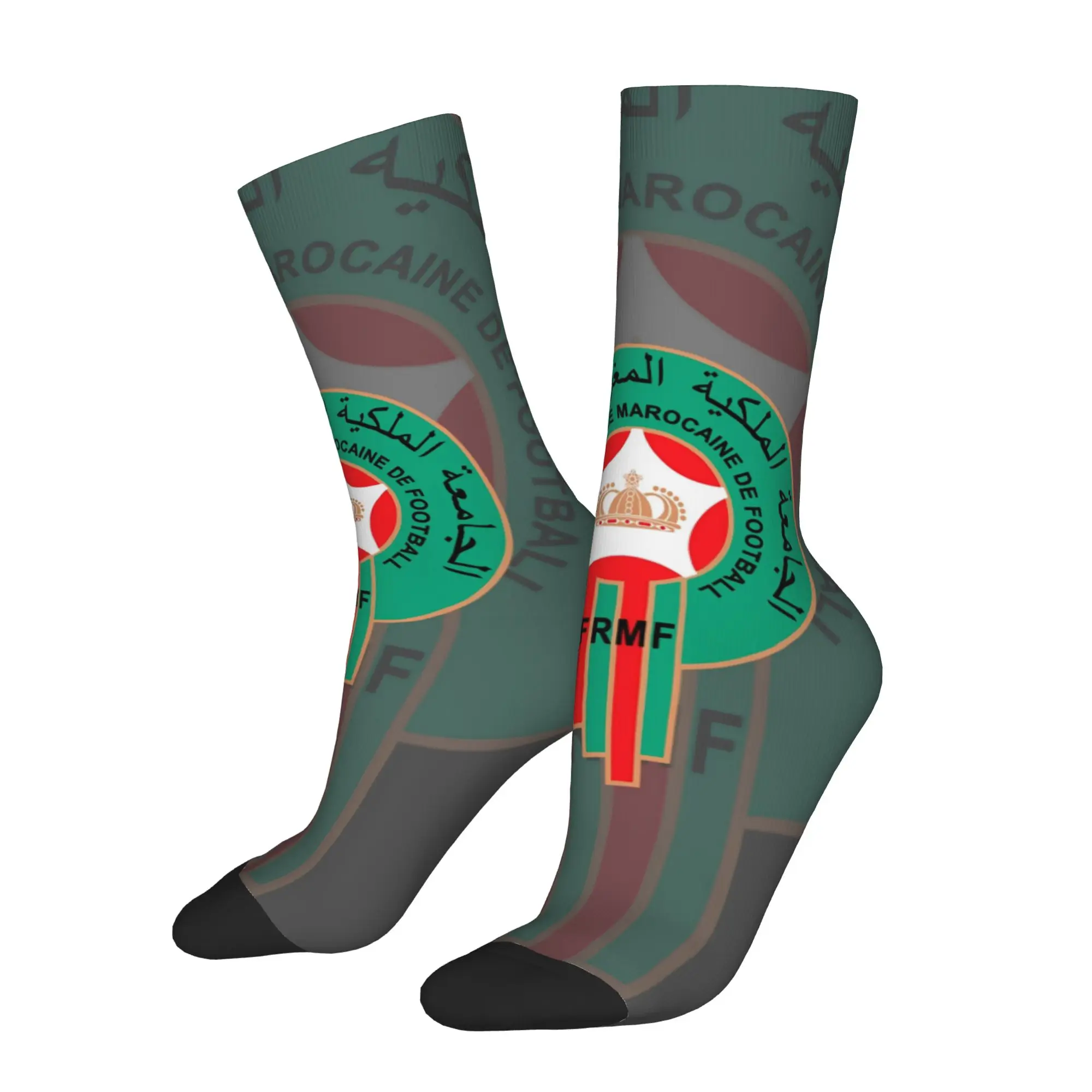 Happy Funny Morocco Retro Harajuku  Hip Hop Novelty Seamless Crew Sock Match Day Essentials