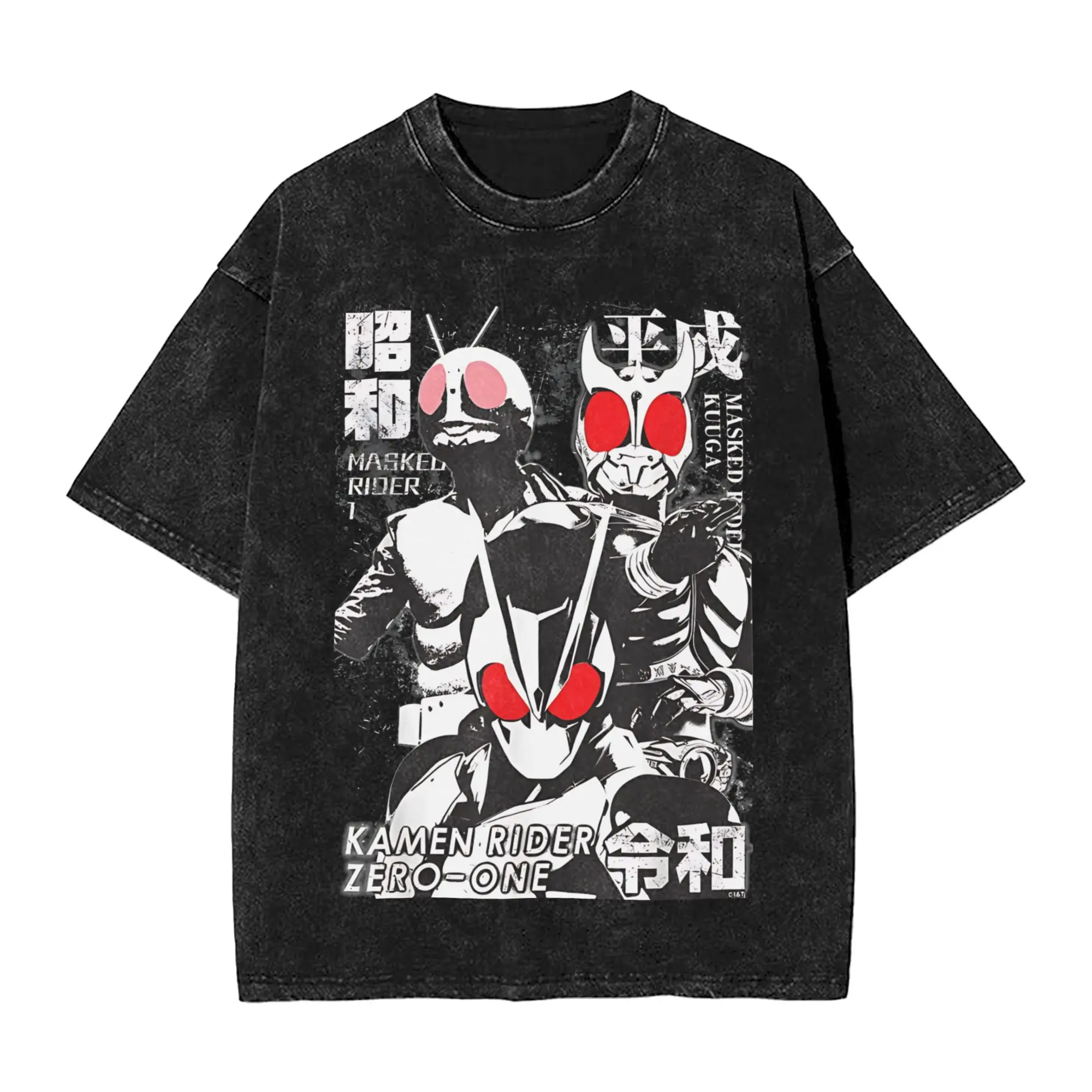 

Футболка Kamen Rider the Beginning of Three Eras в стиле хип-хоп, потертые футболки в стиле Харадзюку с короткими рукавами для мужчин и женщин, уличная футболка