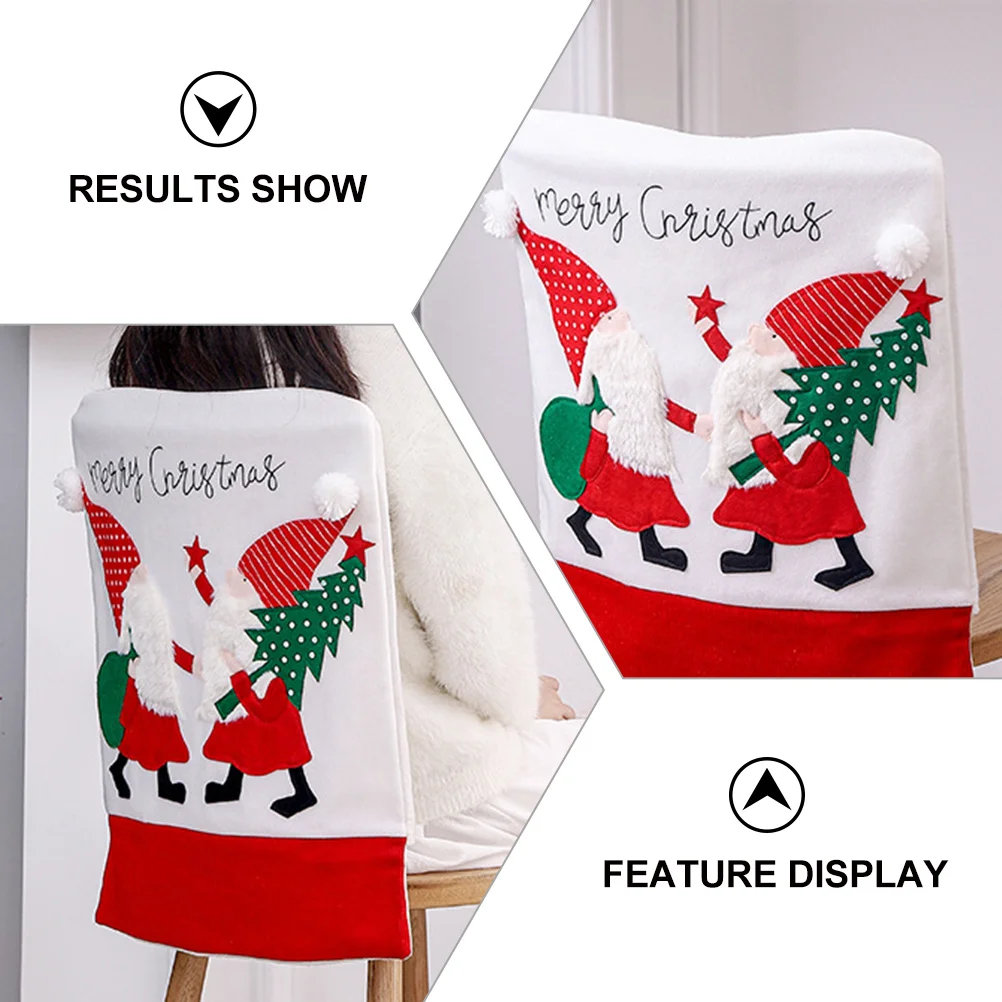 1 قطعة غطاء كرسي عيد الميلاد الفانيلا سانتا كلوز نمط غرفة الطعام حامي عيد الميلاد غطاء كرسي سانتا كلوز الغلاف