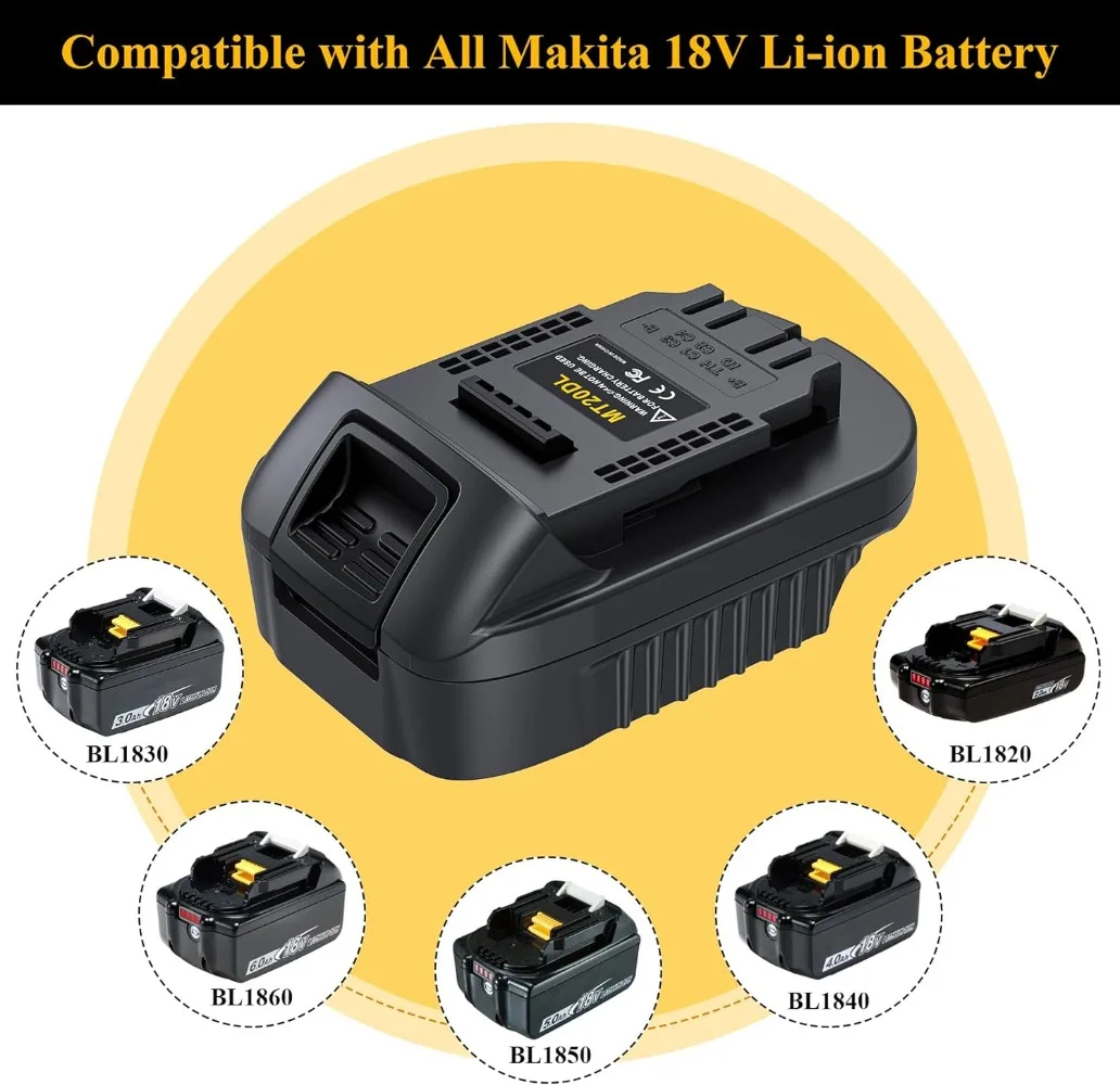 MT20DL Battery Adapter For Makita 18V Bl1830 Bl1860 Bl1815 Li-Ion Battery To For Dewalt 18V 20V Dcb200 Li-Ion Battery tools