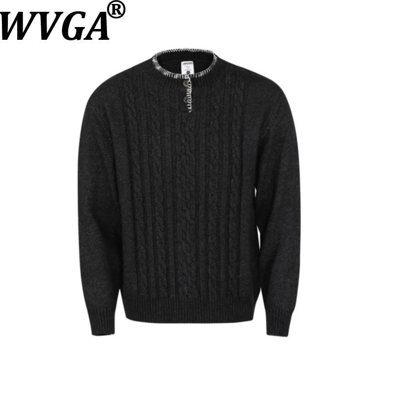 

WVGA осень-зима новый мужской прилив High Street модные свободные пуловеры свитера нишевые шикарные повседневные топы с круглым вырезом и длинными рукавами Ins W12401