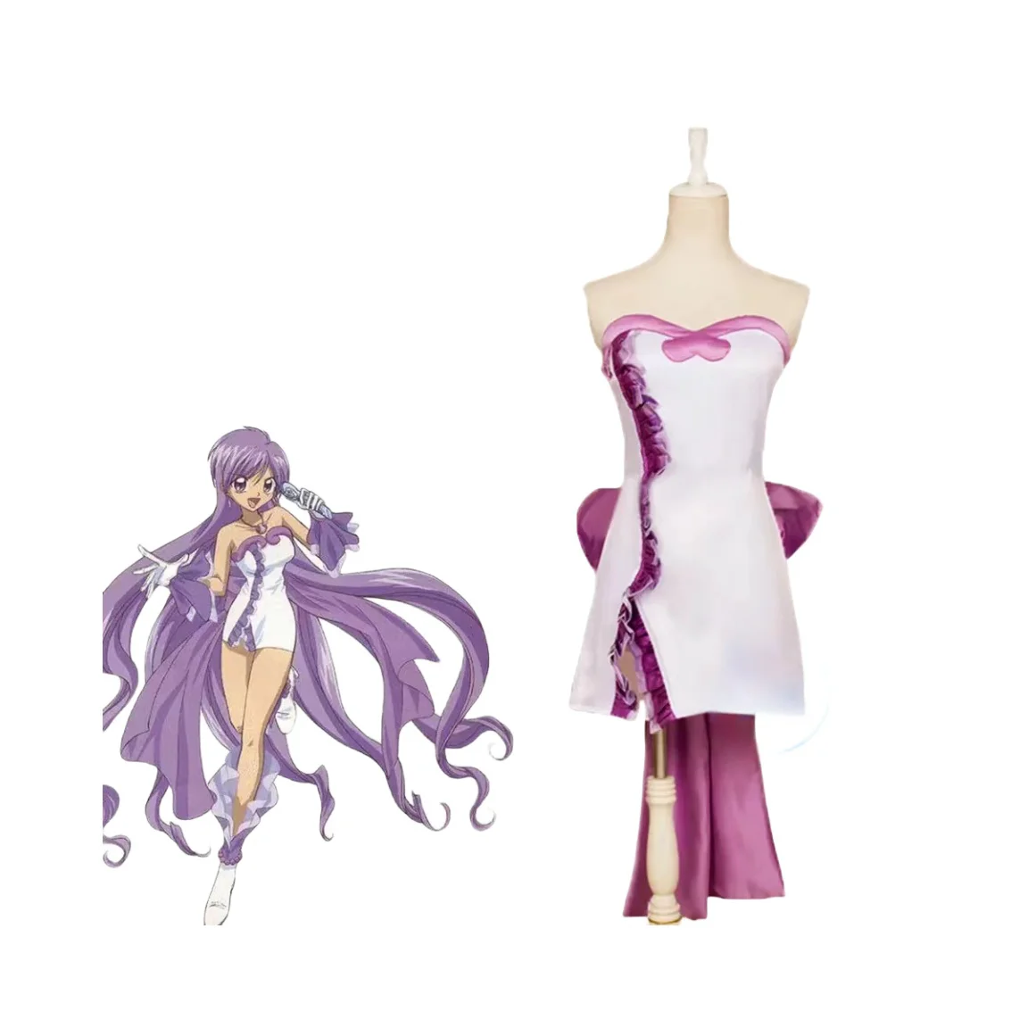 

Anime Mermaid Melody Pichi Pichi Pitch Caren Noel Dress Cosplay Costume With Gloves Custom Halloween Cos Clothes Gifts