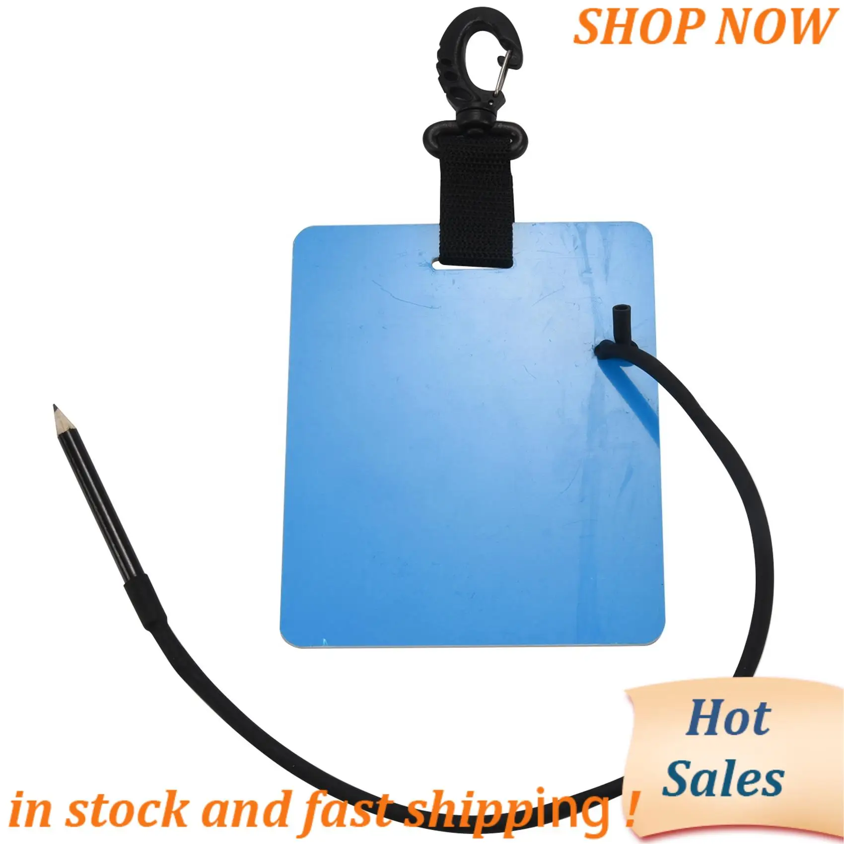 

ABVB-10X Dive Underwater Writing Slate Diving Wordpad Gear Board With Swivel Clip And Pencil For Water Sports Diving Swimming