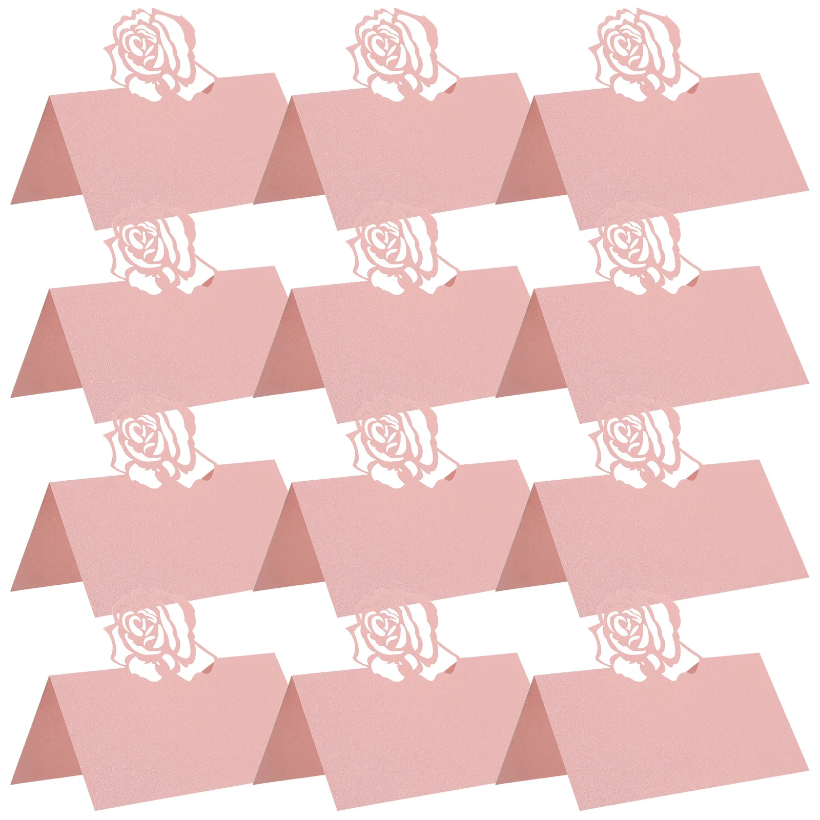 

50pcs Laser Cut Place Cards For Wedding Floral Name Cards Table Setting Banquet Party Shower Valentine'S Day Table Number