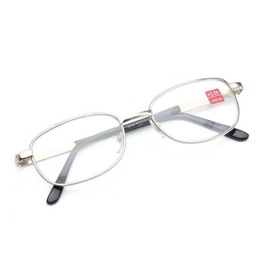 Vintage Silver Metal High number Reading Glasses with Glass-lens +400 +450 +500 +550 +600