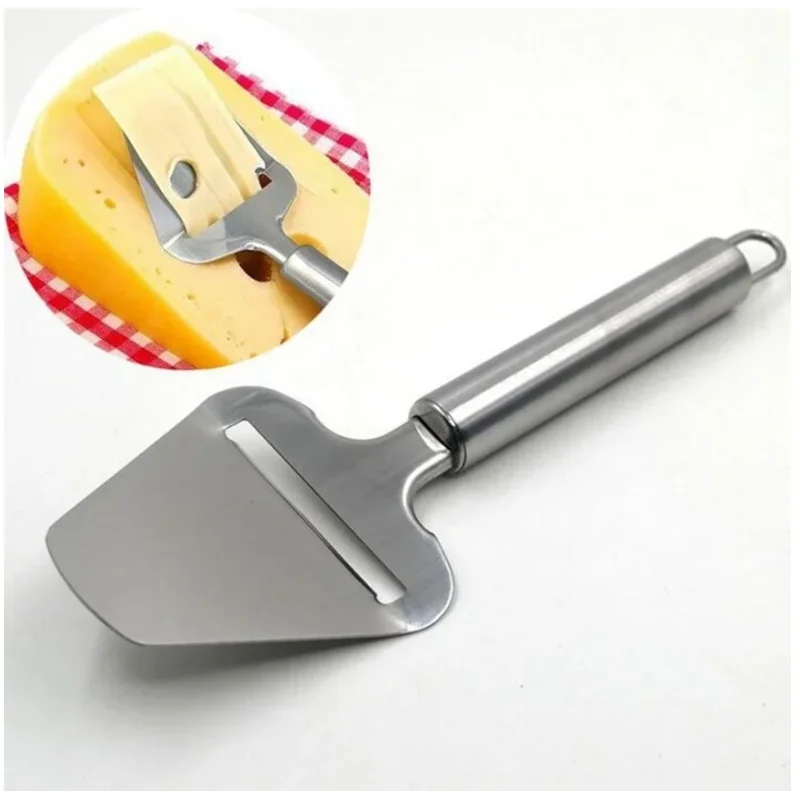 Rebanador de queso de mano de acero inoxidable, rebanador de jamón y mantequilla con diseño ergonómico, espátula para Pizza, utensilios de cocina, 1 ud.