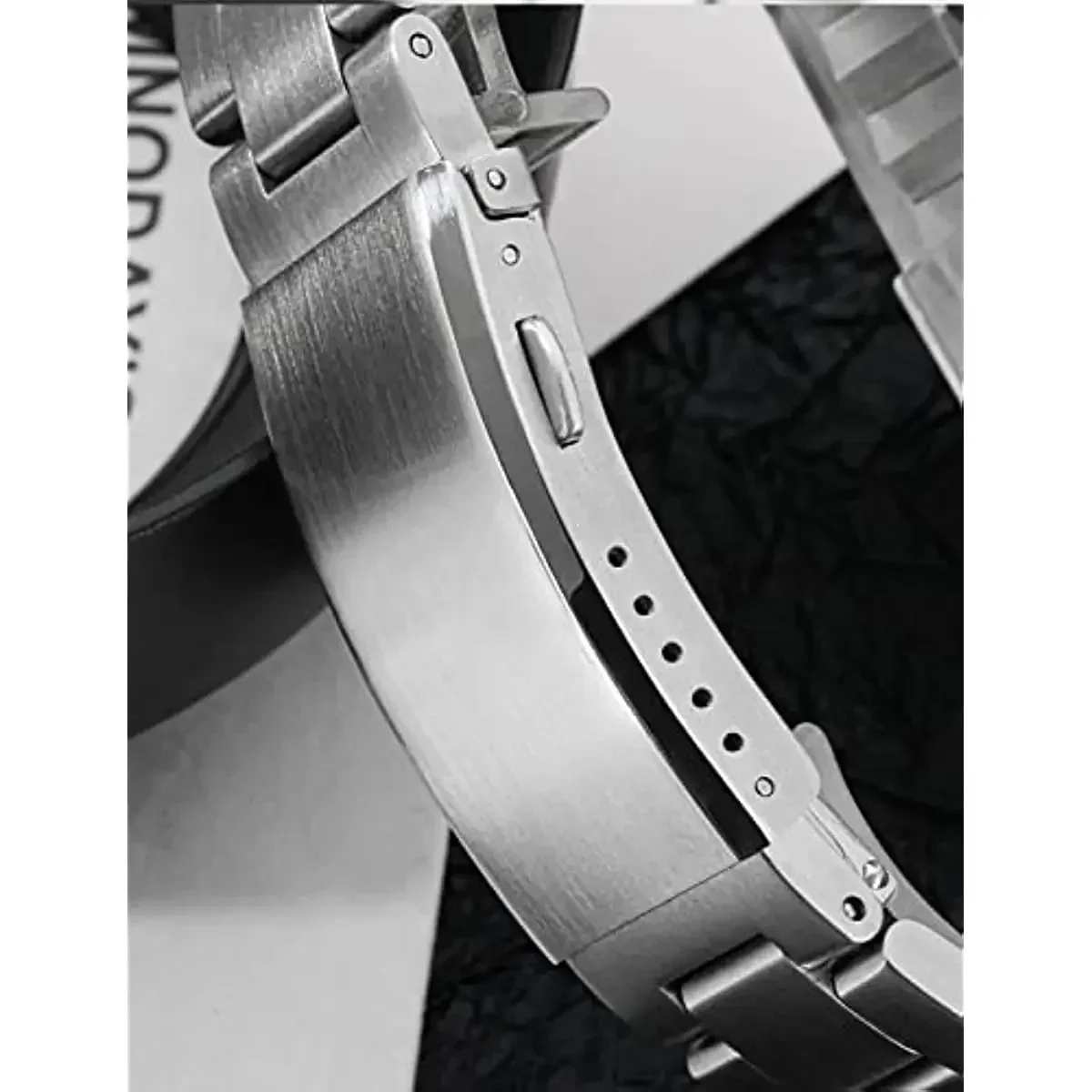 HOT Watchdives Watch Clasp 16/18/20/22mm Silver Folding Safety Milled Clasp Replacement Stainless Steel Deployant Watch Buckle