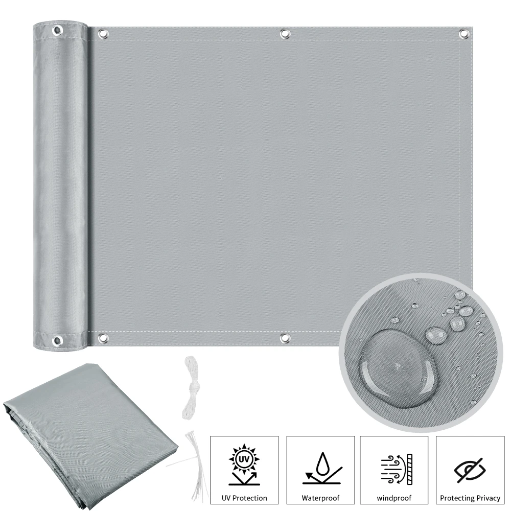 Balkon Privacyscherm Cover Hek Patio Waterdicht Schaduwdoek 95% UV-bescherming Schild Dek Schaduw Zeil Tuin Veranda Zwembad Decor