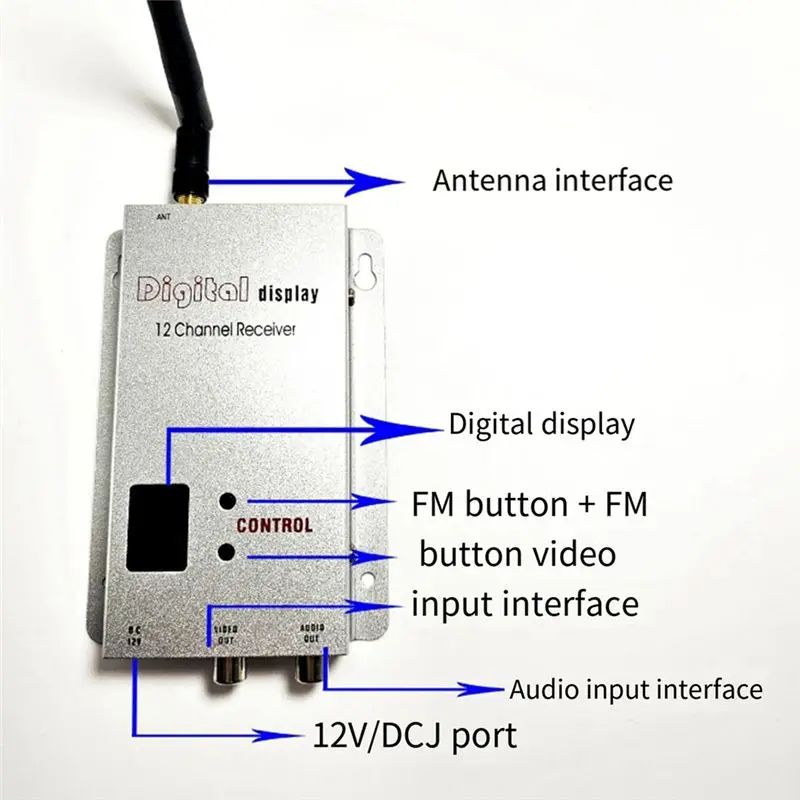 ABXE-FPV 1.2GHZ 1.2G 1500Mw 8CH 8 Channel Wireless Tranmsitter And 12 Channel Receiver Professional Kit For RC FPV Drone