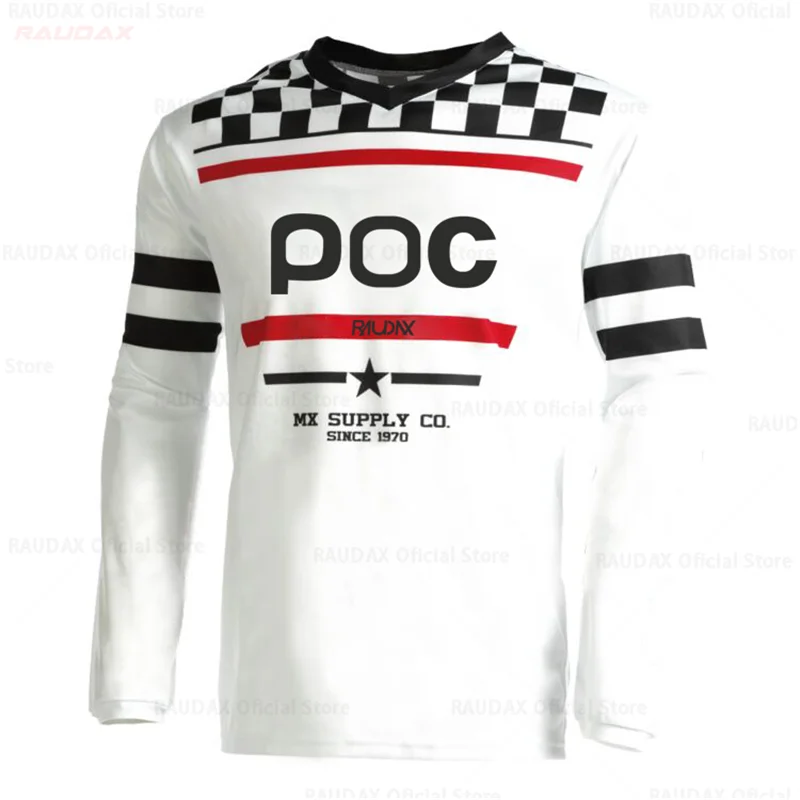 New Men MTB Jersey RAUDAX POC koszulka zjazdowa Motocross Mountain Enduro koszulka rowerowa Offroad DH koszulka kolarska odzież Maillot