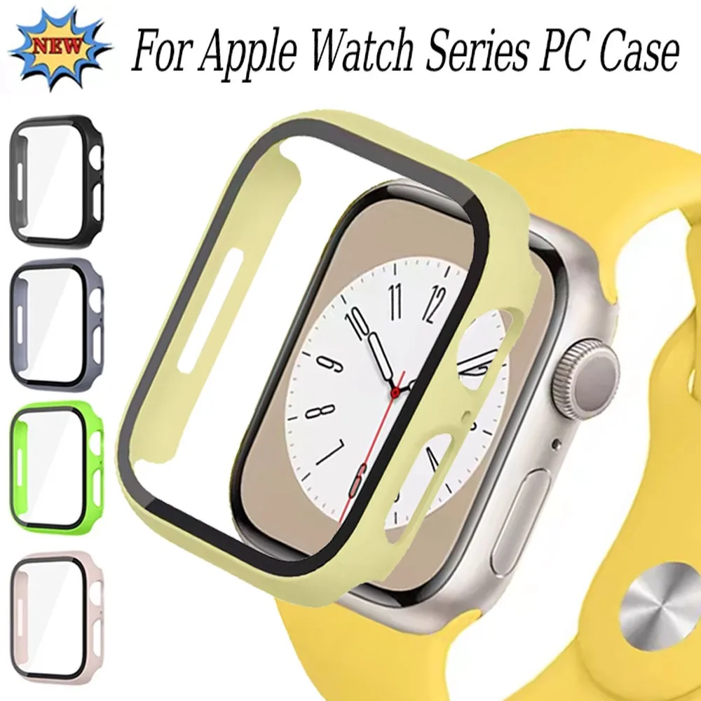 PC Case+Tempered Screen Protector for Apple Watch Ultra 3 49mm 11 10 46/42mm Integrated Hard Shell IWatch 9 8 7 6 5 4 SE 45/44mm