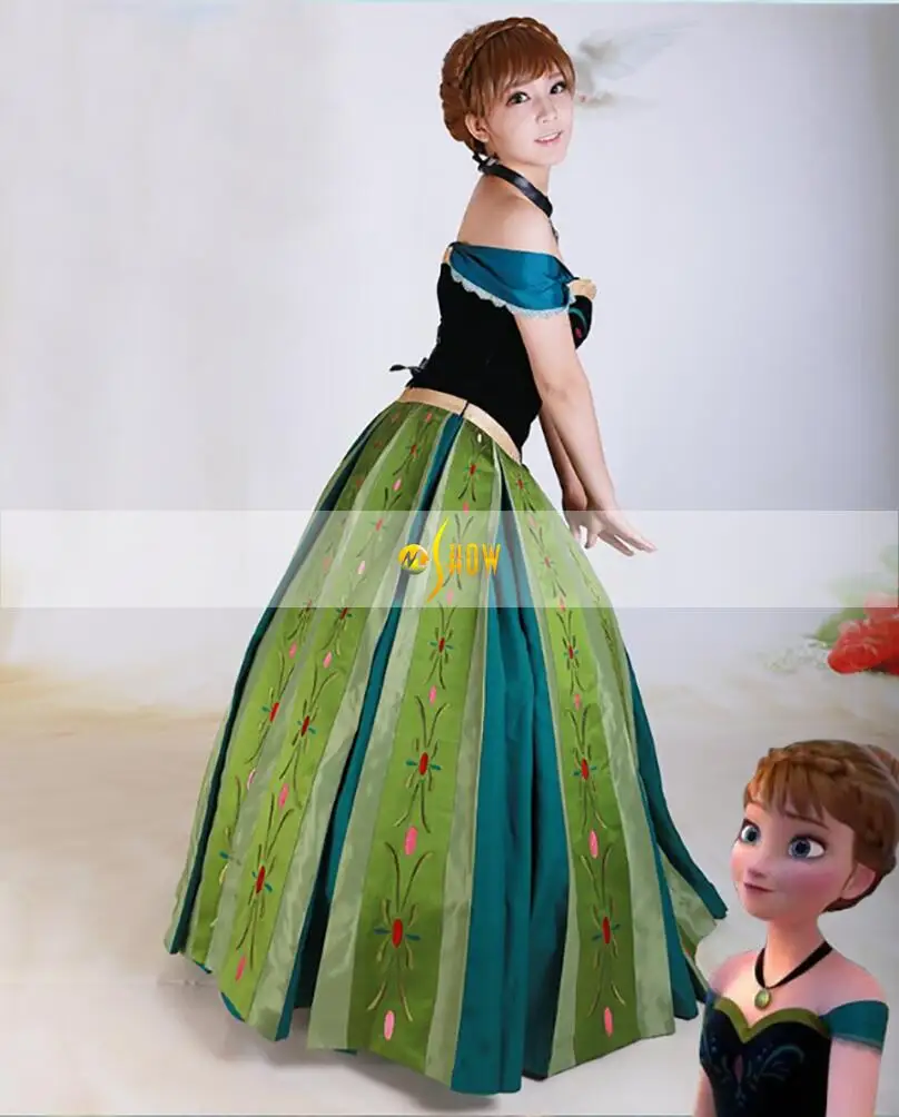 Anna Princess Cosplay Costumes Adults Anna Dress Elsa Cosplay Clothing Fairy Tale Party Carnival Halloween Outfits