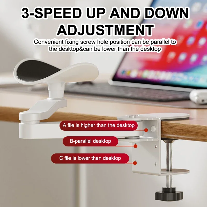 Almohadilla para reposabrazos de escritorio de ordenador, reposabrazos ergonómico, soporte para muñeca, extensor giratorio ajustable, alfombrilla para ratón, soporte para reposabrazos para el hogar y la Oficina