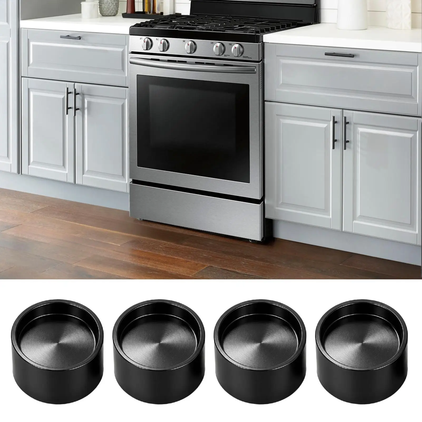 Stove Riser 4 Pcs Non Slip Appliance Leveling Feet Heavy Duty Anti Vibration Pads for Stovetop Cooktop Oven Toaster 1-5/8 Inch