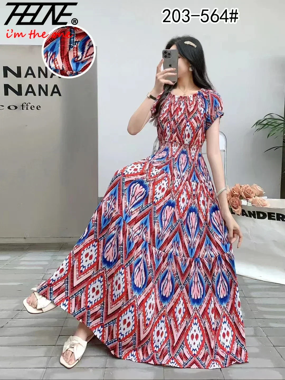 Summer Women Dress Loose Korean Style Bohemian Floral Cotton Beach Off-Shoulder Print Casual Vintage Vestidos Robe Maxi Dresses