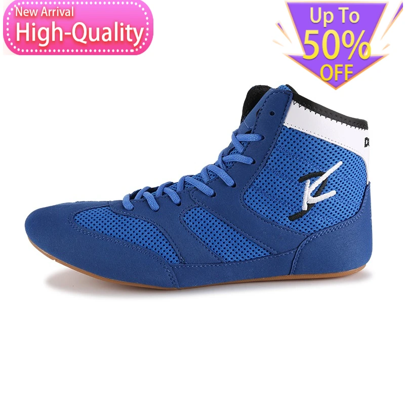 Hot Selling High-quality Professional Mens Boxing Shoes Flexible Sports Shoes for Competitions Anti Slip Wrapped Wrestling Shoes