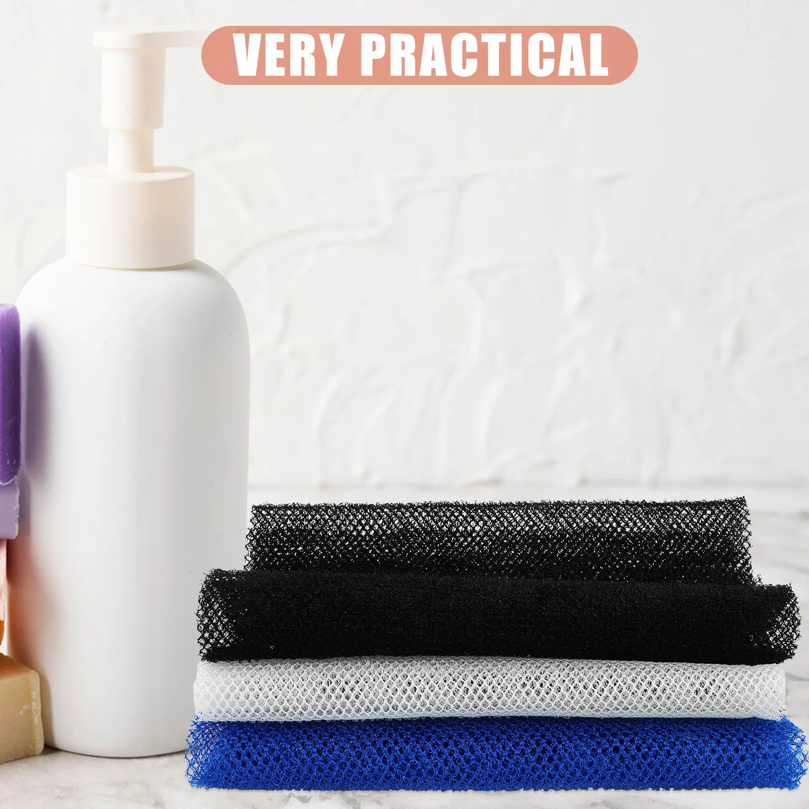 

3Pcs Bath Back Scrubber Long Exfoliating Shower Towel Body Scrubber Reusable Skin Cleansing Cloth Bath Towels Exfoliating Towels