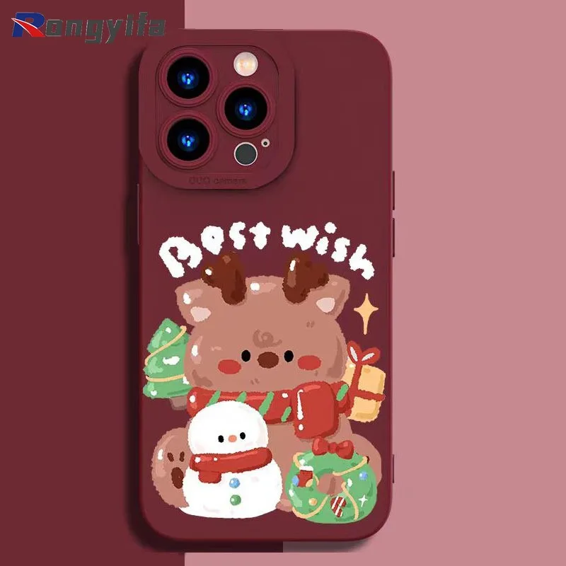 ل Vivo IQOO Z9 Z8 Z8X 12 11 10 9 8 5 Pro 11s 7 5G 4G جراب هاتف الكرتون سانتا كلوز عيد الميلاد غطاء ناعم