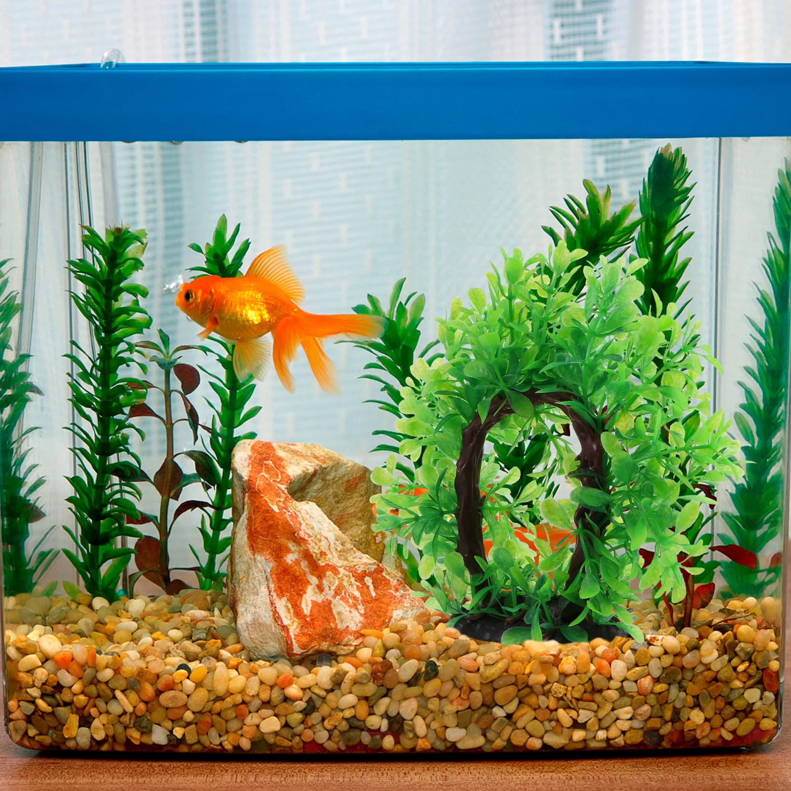 

Fish Tank Plant Pet Decoration Round Shape Environment Artificial Aquatic Simulation Aquarium Home Scenery