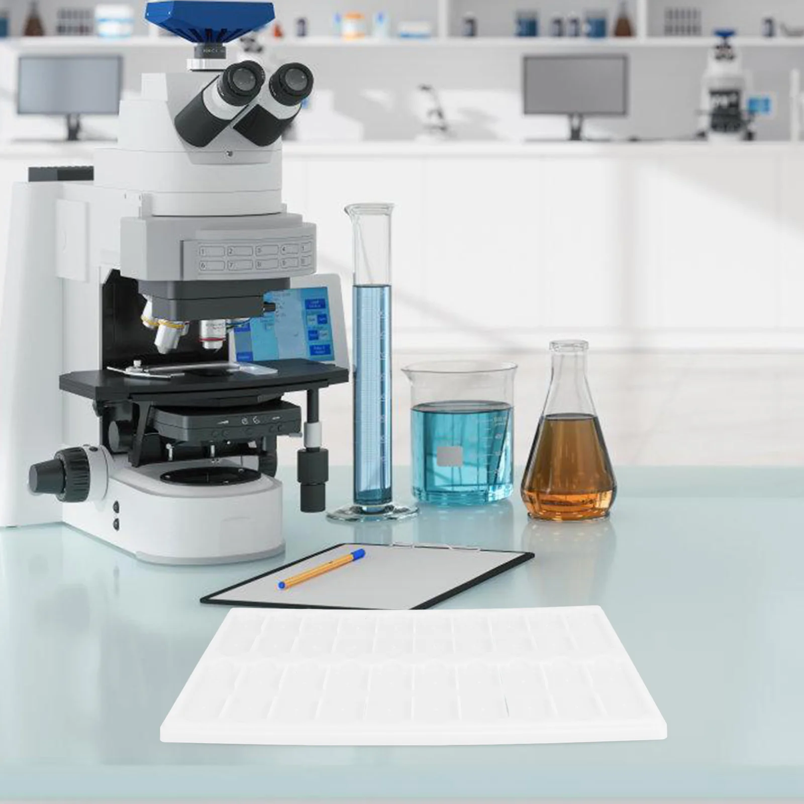 ถาดเก็บสไลด์กล้องจุลทรรศน์ ถาดจัดระเบียบสไลด์ในห้องปฏิบัติการ วัสดุ PP ทนทาน สำหรับเก็บสไลด์กล้องจุลทรรศน์ทางวิทยาศาสตร์