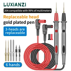 LUXIANZI 1000V 20A Gold Plated Stainless steel Multimeter Silicone Test Wire Replaceable Probe Pen For Multimeter Test Tool